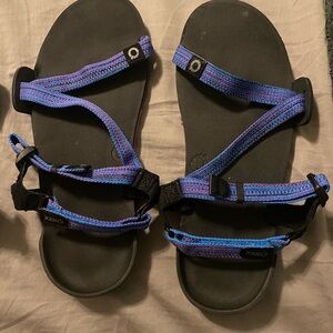 Xero Shoes, Z-Trail EV, woman’s size 10, blue/multi, non elevated zero drop heel